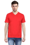 V-Neck Cotton T-Shirt for Men - Solid Colour