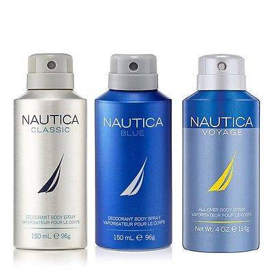 Nautica Classic, Blue & Voyage Deodorant Body Sprays for Men (Set of 3 x 150 ml) - GottaGo.in