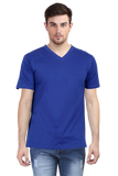 V-Neck Cotton T-Shirt for Men - Solid Colour