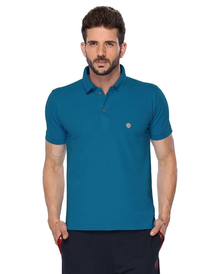 ONN Men's Cotton Polo T-Shirt (Pack of 2) in Solid Bright Blue-White colours - GottaGo.in