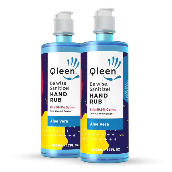 Qleen Hand Sanitizing Rub 500ml (Set of 2) - GottaGo.in