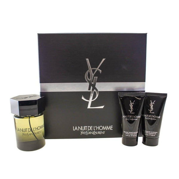 Yves Saint Laurent La Nuit De L'homme 3 Pcs. Gift Set for Men (100ml Eau De Toilette + 50ml After Shave Balm + 50ml Shower Gel)