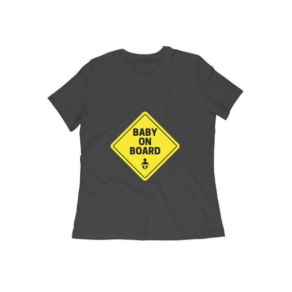 Baby on Board Round Neck T-shirt for - Mom to Be - Women
